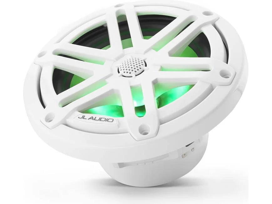 JL Audio M3 Series 6.5" Marine Coaxial Speakers w/Gloss White Sport Grilles w/RGB LED Lighting - M3-650X-S-Gw-i