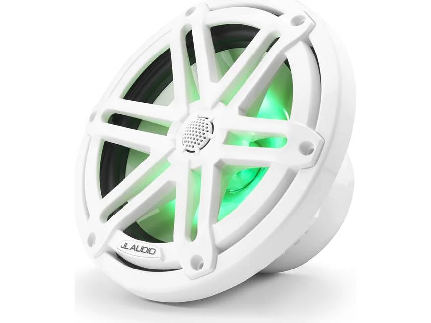 JL Audio M3 Series 7.7" Marine Coaxial Speakers w/Gloss White Sport Grilles w/RGB LED Lighting - M3-770X-S-Gw-i