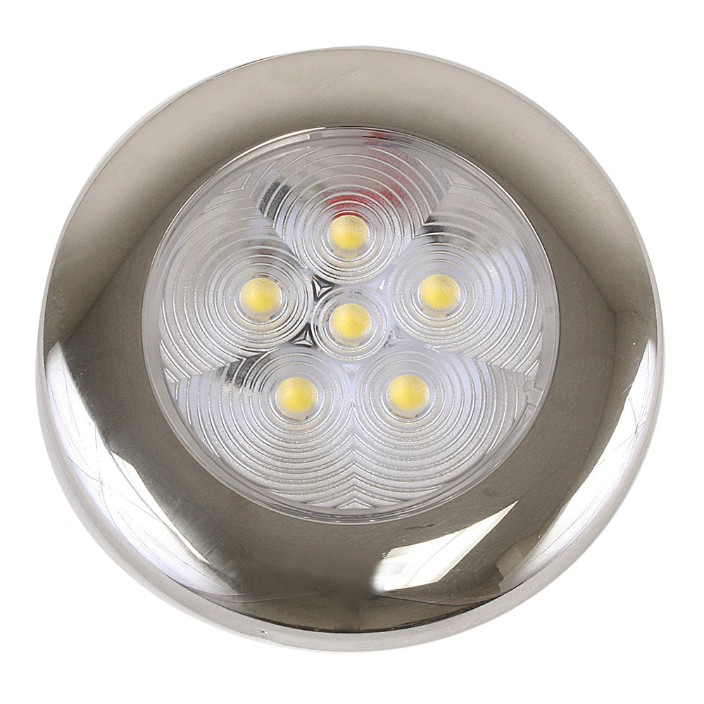 Luz empotrable de superficie Scandvik B3 - Blanco frío - Borde de acero inoxidable - IP67 - 12/24V
