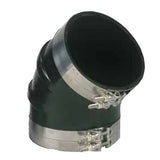 Trident Marine Codo de Escape Húmedo Moldeado de Goma EPDM Negra de 8" ID y 45 Grados con 4 Abrazaderas T-Bolt