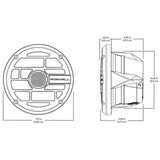 Altavoces marinos Roswell serie R de 6,5” - Rejilla antracita - 60 W RMS y 120 W de potencia máxima