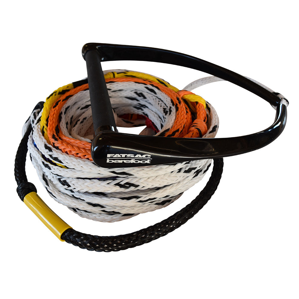 Combo de cuerda y mango para esquí acuático FATSAC de 75' con 8 puntos de agarre - Multicolor