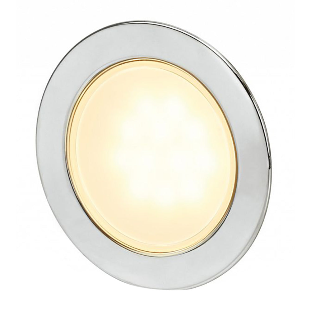 Luz empotrada LED Hella Marine EuroLED 95 Gen 2, redonda, blanco cálido - Borde de acero inoxidable