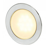 Luz empotrada LED Hella Marine EuroLED 95 Gen 2, redonda, blanco cálido - Borde de acero inoxidable