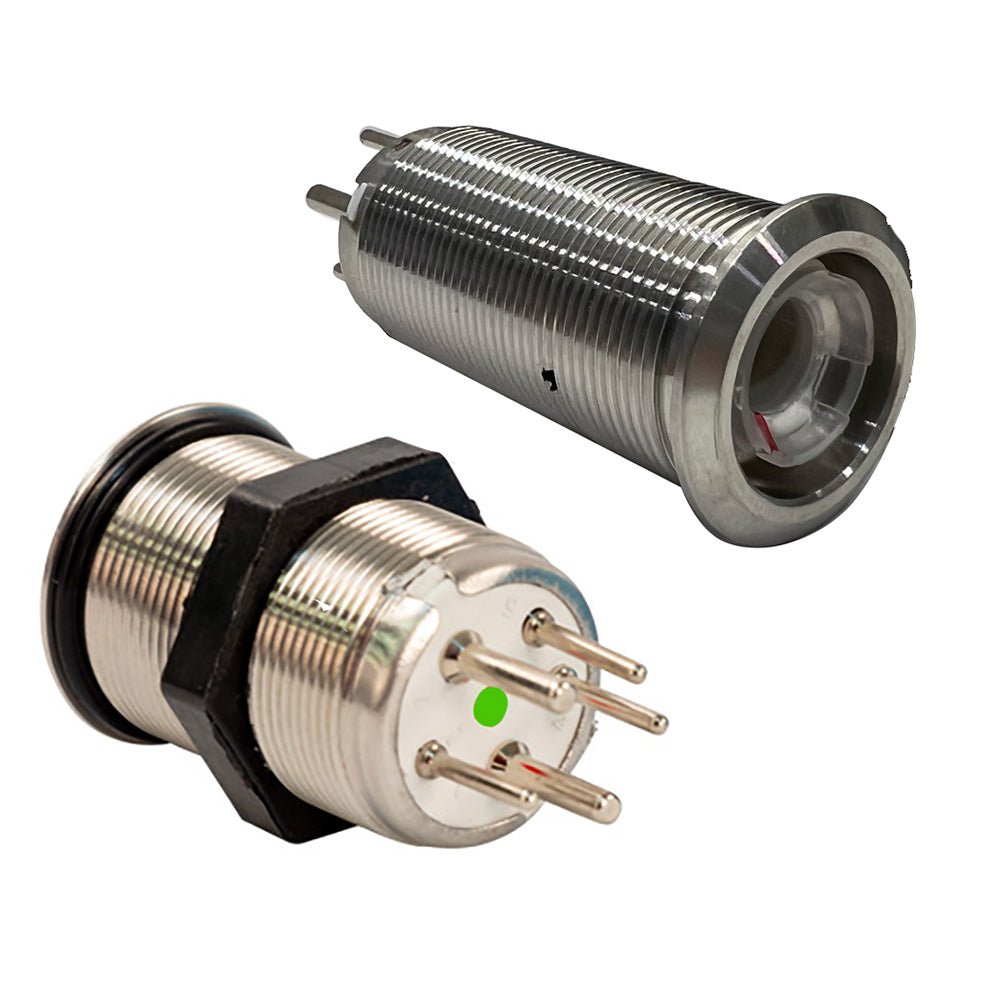 Interruptor de botón pulsador momentáneo de 22 mm Bluewater - LED azul/rojo - Solo cuerpo del interruptor