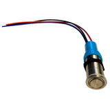 Bluewater 22mm Push Button Switch - OFF/ON/ON Nav/Anc Contact - Blue/Green/Red LED - 1' Lead