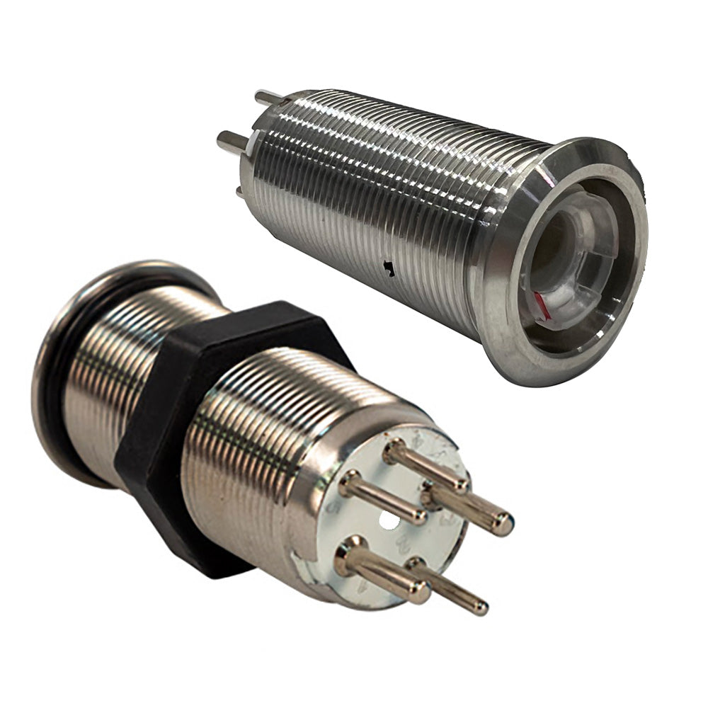 Interruptor de botón pulsador de irrupción Bluewater de 19 mm Nav/Ancla Apagado/Encendido/Encendido - LED azul/verde/rojo - Solo cuerpo del interruptor