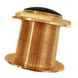 Transductor CHIRP de alta frecuencia pasacasco de perfil bajo de bronce Echonautics - 1kW, inclinación de 12°, 130-210kHz