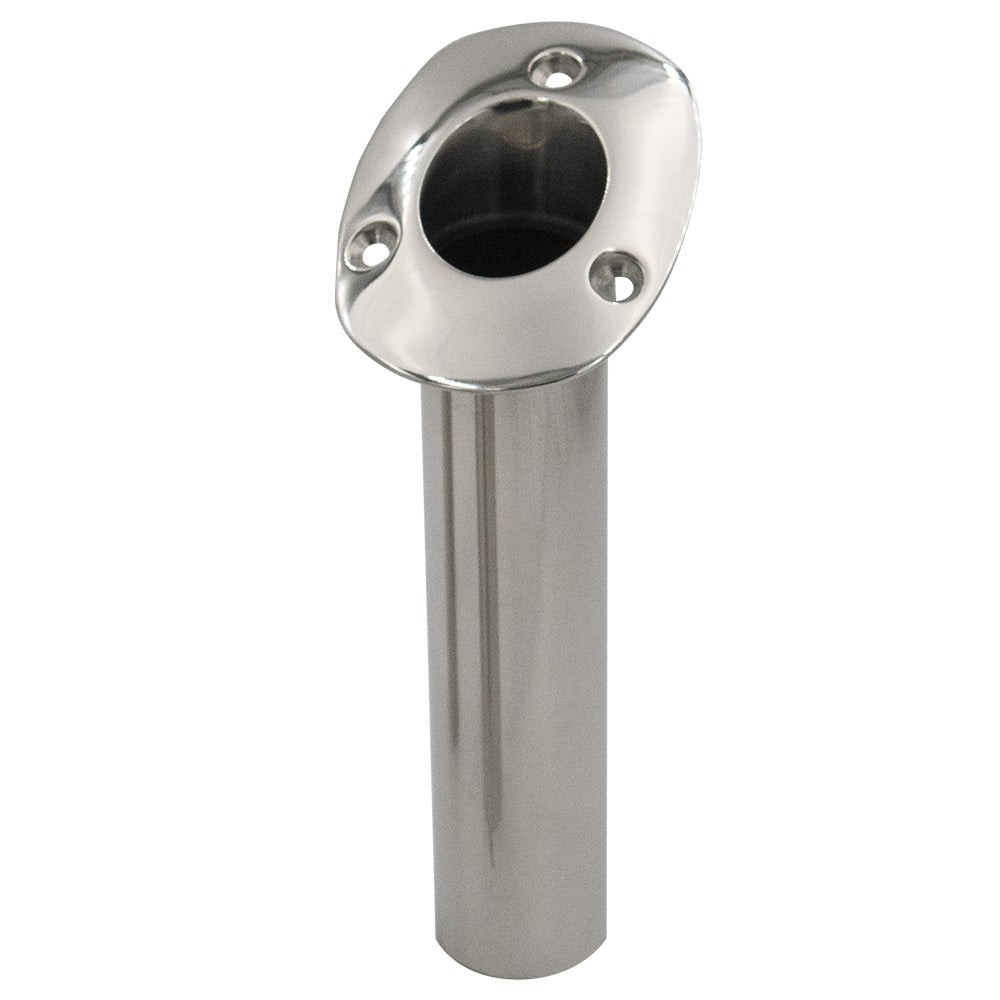 Portacañas de montaje empotrado estándar C.E. Smith serie 80 - 30 grados - Acero inoxidable - Base fundida - Revestimiento negro