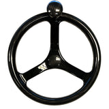 Volante Schmitt Marine Primus de fibra de carbono de 13.5" con pomo, empuñadura de Santoprene, eje cónico de 3/4" y tuerca de fibra de carbono