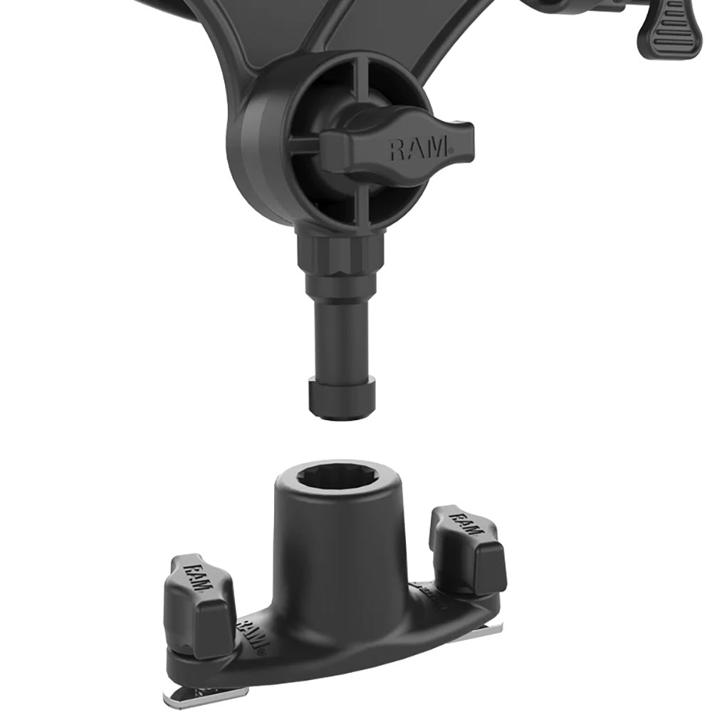 Soporte para caña de pescar RAM Mount RAM ROD® JR con base de riel de doble perno en T