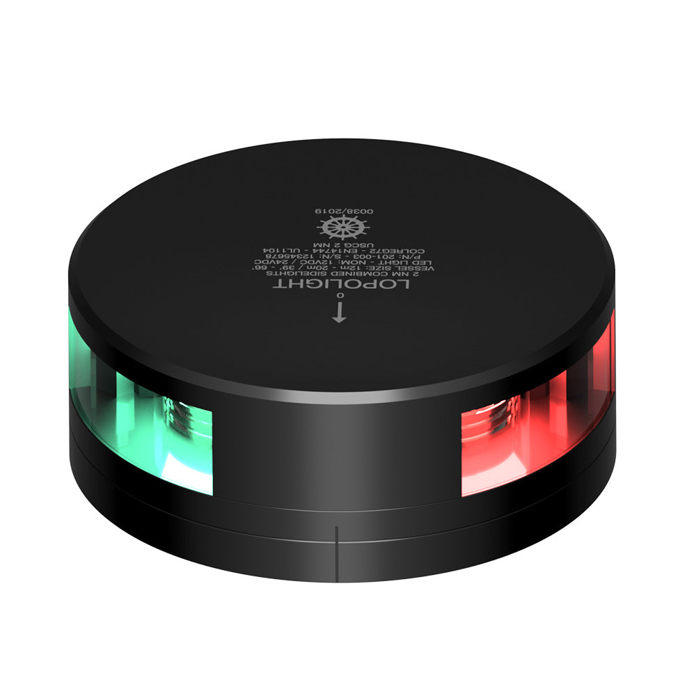 Luz lateral combinada Lopolight - 2 MN - Carcasa negra con base FB