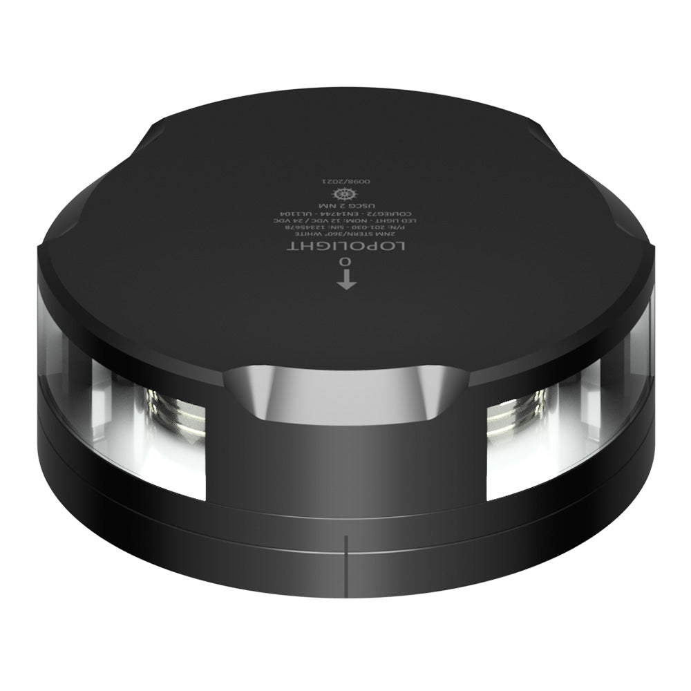 Luz de popa Lopolight de 360 grados - 2MN - Carcasa negra con base FB