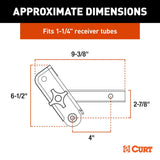 Vástago receptor CURT ActiveLink de 1-1/4" - Hasta 3500 lbs