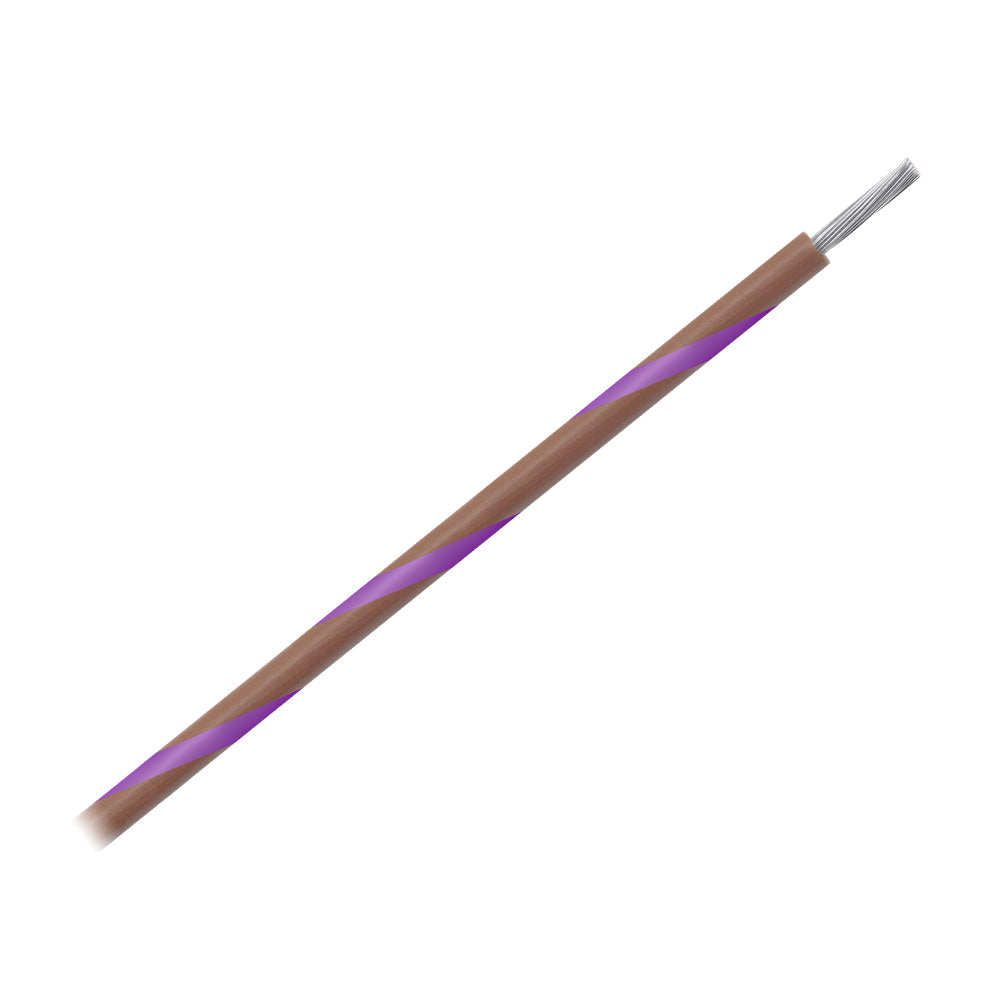 Cable marino Pacer de calibre 16 AWG a rayas, bobina de 500 pies - Marrón con raya violeta