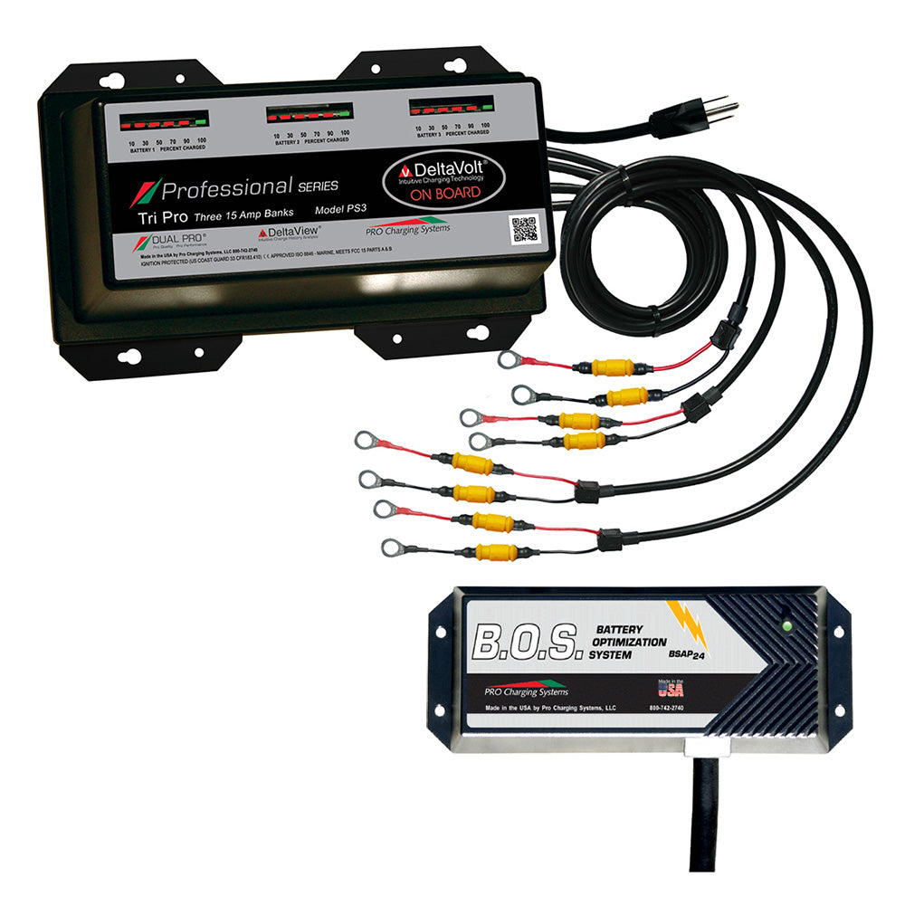 Cargador de baterías Dual Pro PS3 de 3 bancos con B.O.S. de 2 bancos