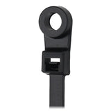 Bridas Pacer de 8" con anillo de montaje - Negro - Resistencia a la tracción de 50 lb - Diámetro de haz de 2" - Bolsa de 100 unidades