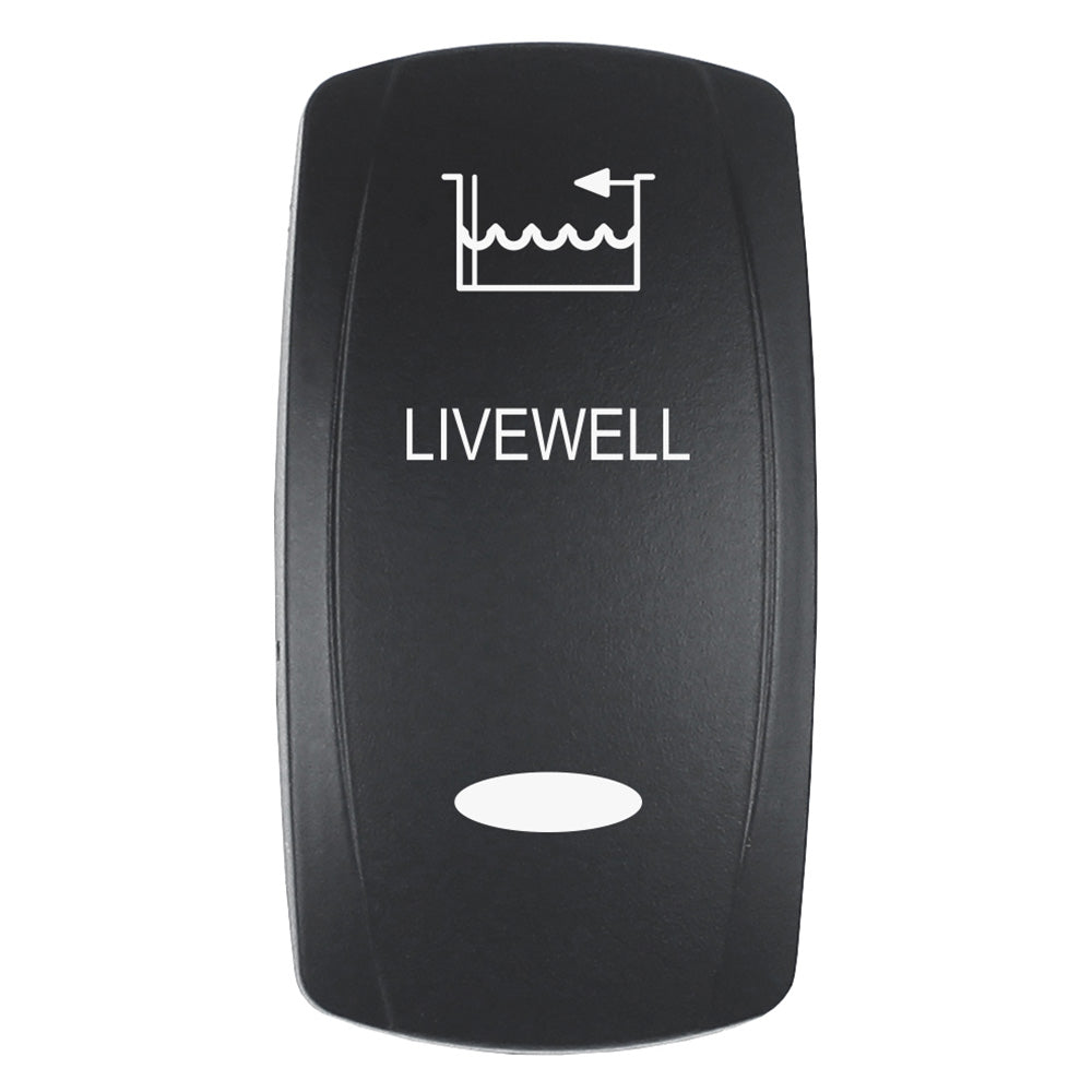 Actuador Pacer - 'LIVEWELL' p/Interruptores Contura Serie V - Negro - Grabado láser (Luz superior/inferior)