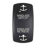 Actuador Pacer - 'WINDLASS DPLY/RTRV' para interruptores Contura serie V - Negro - Grabado láser (luz superior/inferior)