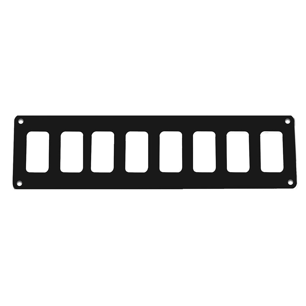 Panel de interruptores Pacer - 8 interruptores y 1 fila - 12.5" x 2.75" - Aluminio con recubrimiento en polvo negro