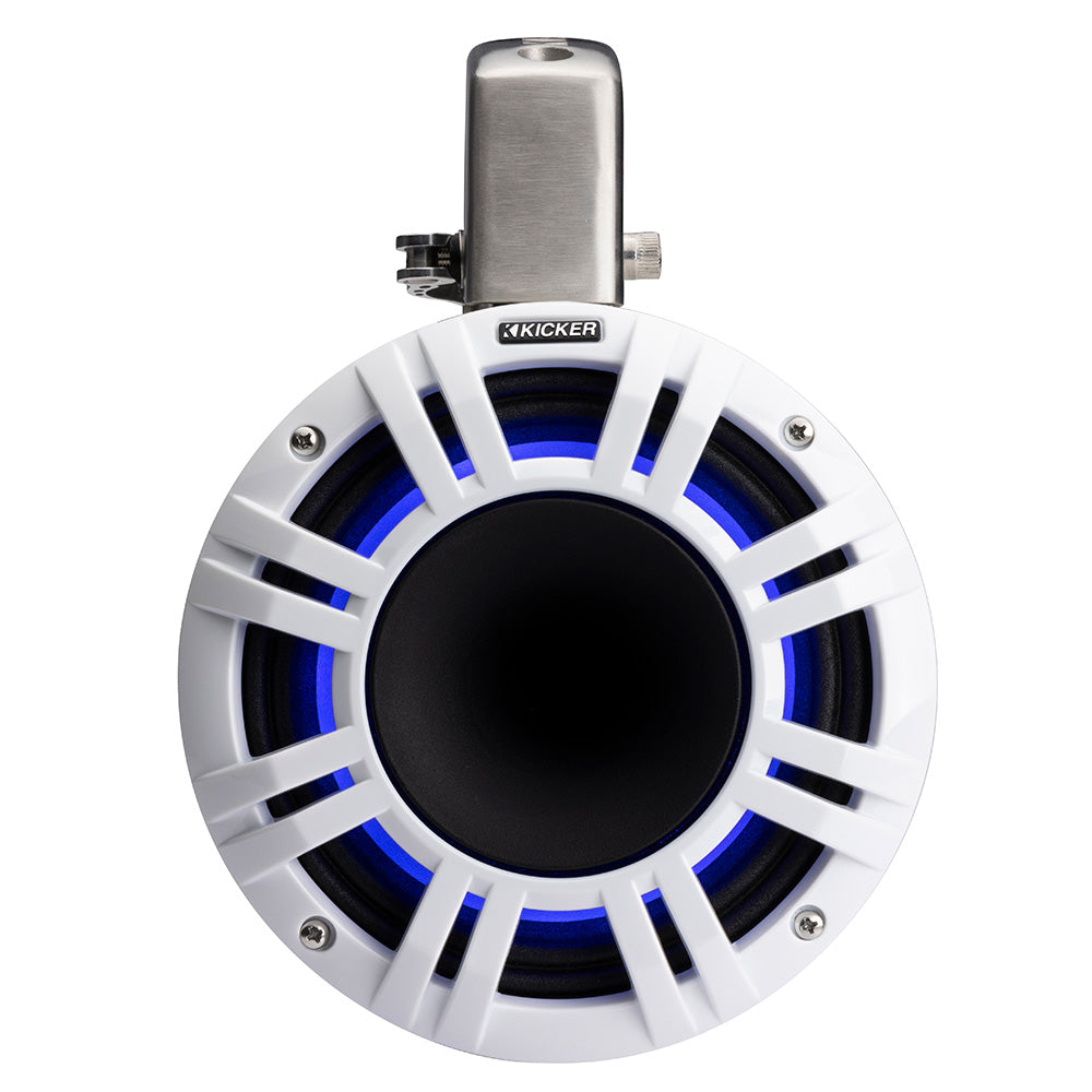 Sistema de torre KICKER KMTCXL8 de 8" con controlador de compresión cargado por bocina y LED - Blanco