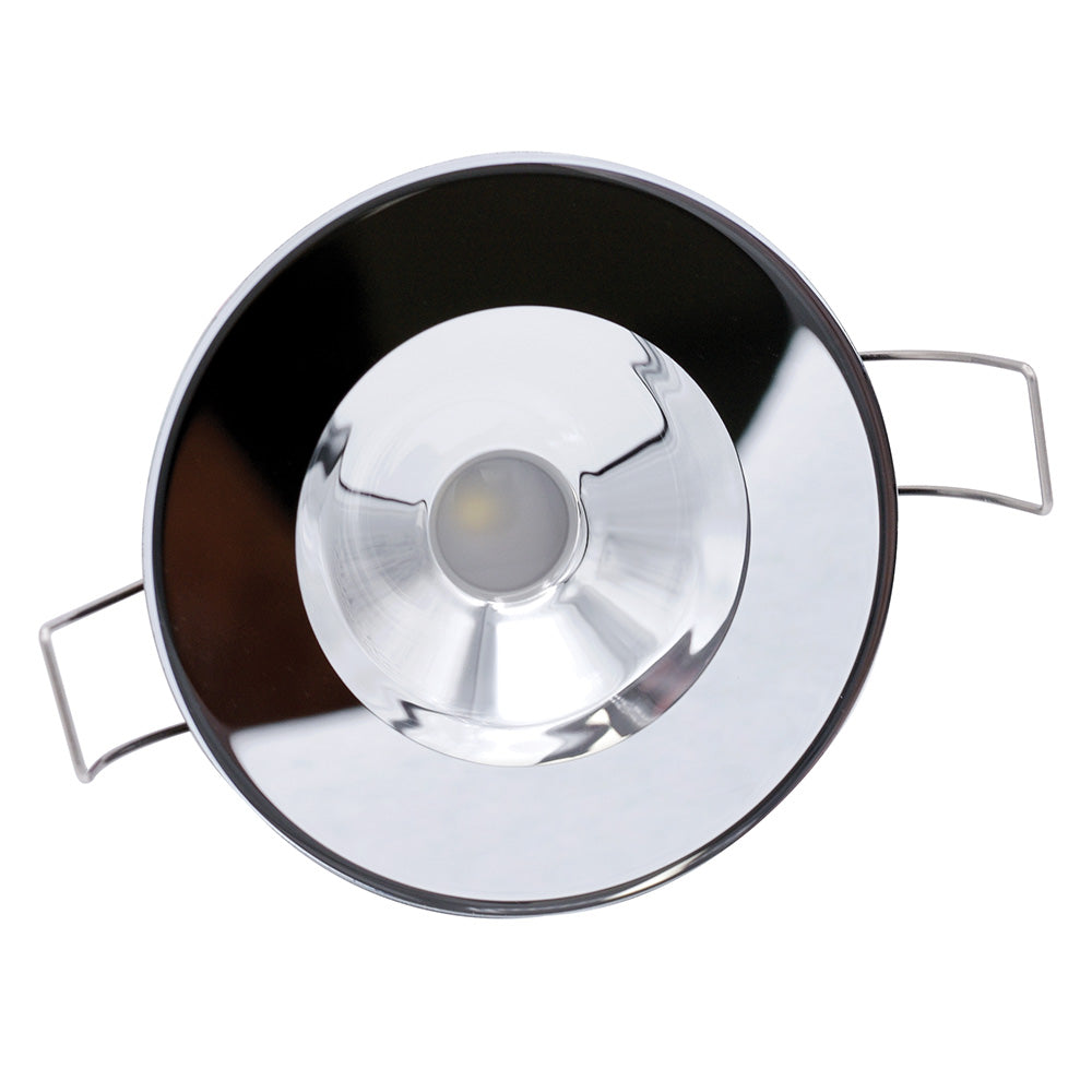 Luz LED empotrada Lumitec Illusion - Blanco cálido - Regulable - Carcasa blanca - Carcasa espejada