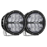 Set de 2 lámparas todoterreno RIGID Industries serie 360 RGBW de 6" con haz de conducción y retroiluminación RGBW