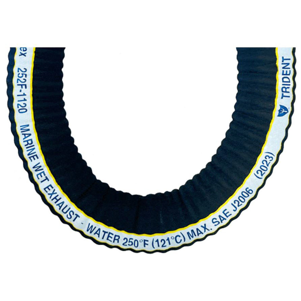 Manguera Corrugada Extra Flexible Trident Marine de 1-1/2" para Escape Húmedo Marino - Se Vende por Pie Lineal