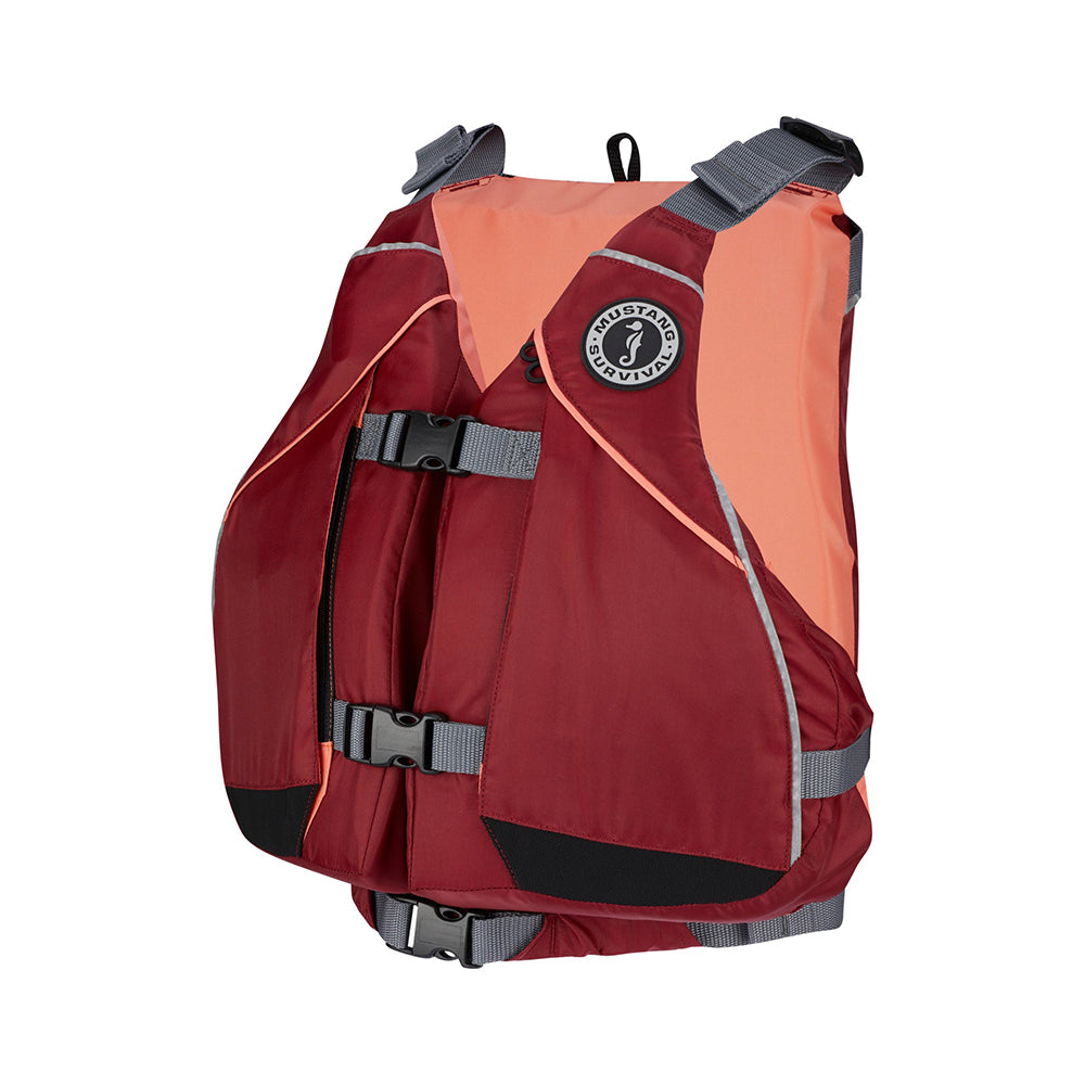 Chaleco salvavidas de espuma Mustang Moxie para mujer - XS/S - Merlot/Coral