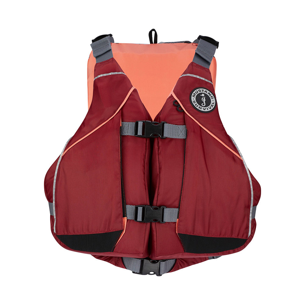 Chaleco salvavidas de espuma Mustang Moxie para mujer - M/L - Merlot/Coral