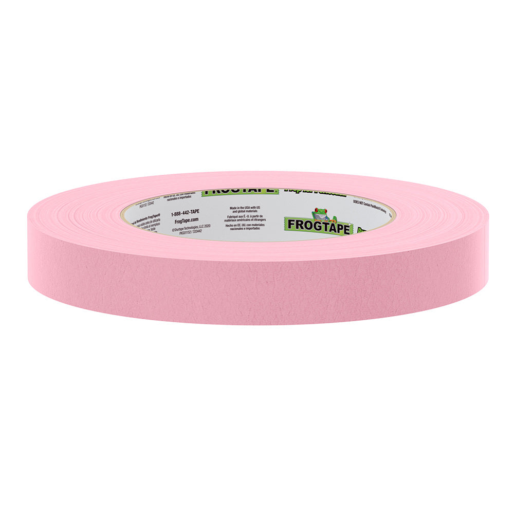 FrogTape CP 325 Medium-High Adhesion Masking Tape - 18MM x 55M x 12-Pack - Pink - Rated f/325°F