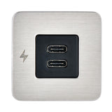 Cargador USB-C empotrable Scanstrut TILE para interior - 12/24V - Bisel de acero inoxidable