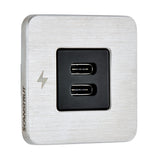 Cargador USB-C empotrable Scanstrut TILE para interior - 12/24V - Bisel de acero inoxidable