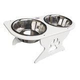 Plato doble para perro Deep Blue Marine, tamaño mediano, 8" de alto