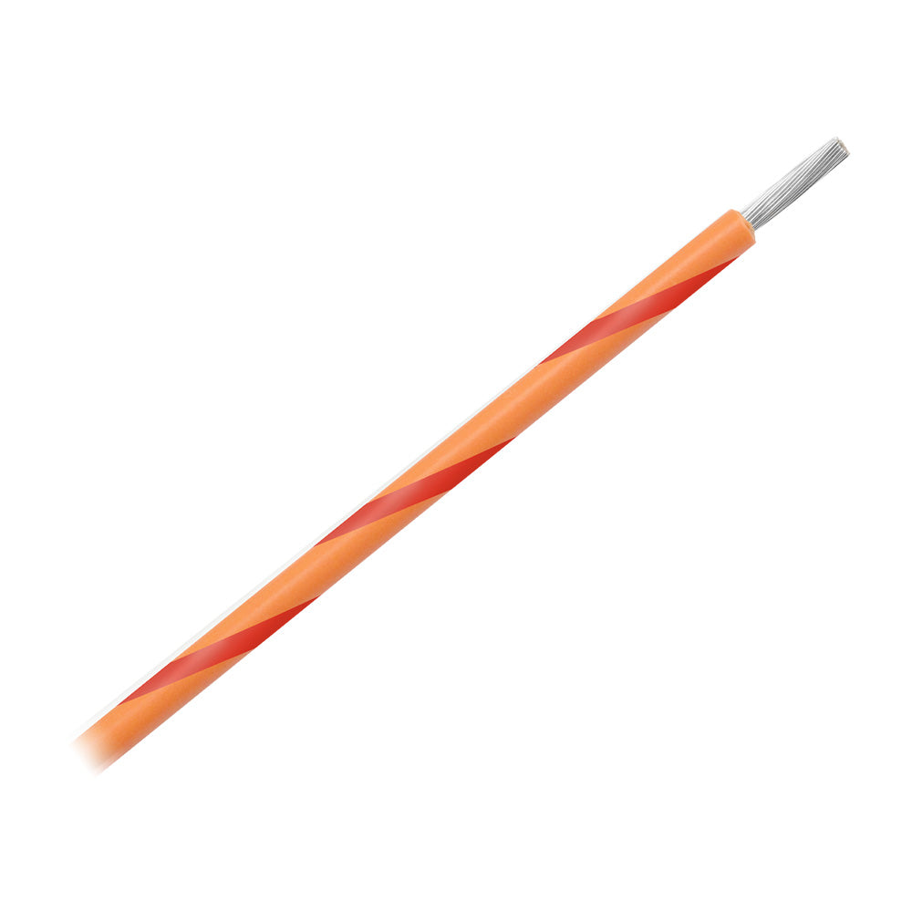 Cable marino Pacer de calibre 14 AWG a rayas, carrete de 500' - Naranja con raya roja