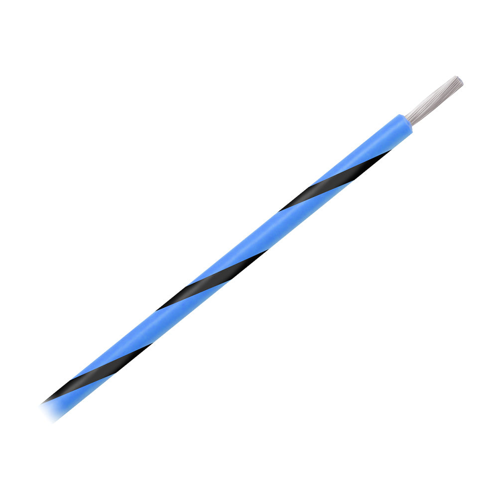 Cable marino Pacer de calibre 14 AWG con rayas, carrete de 500 pies - Azul con raya negra
