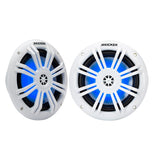 Altavoces coaxiales marinos KICKER KM60 de 6.5" con tweeters de 1/2" - 4 OHM - Blancos con LED RGB