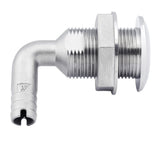 Pasacascos de acero inoxidable dúplex de 90 grados Whitecap de 1-1/2"