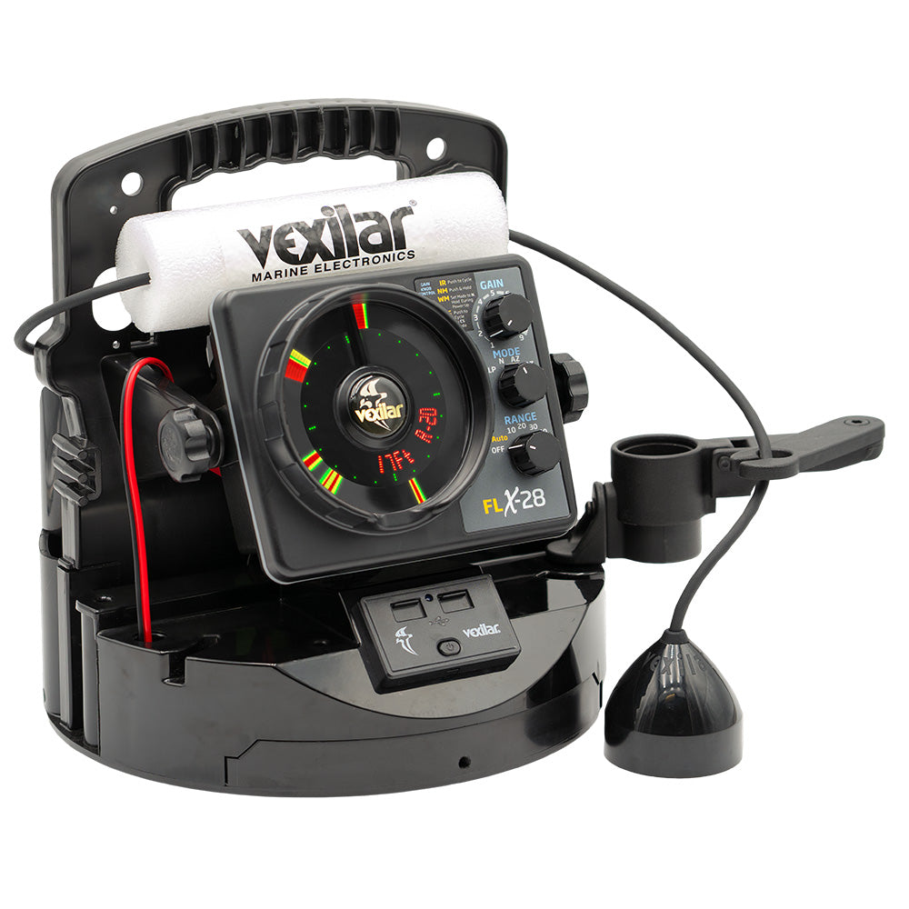 Vexilar FLX-28 Pro Pack Elite Fishing System w/Pro View Ice-Ducer & Vexilar Lithium Battery