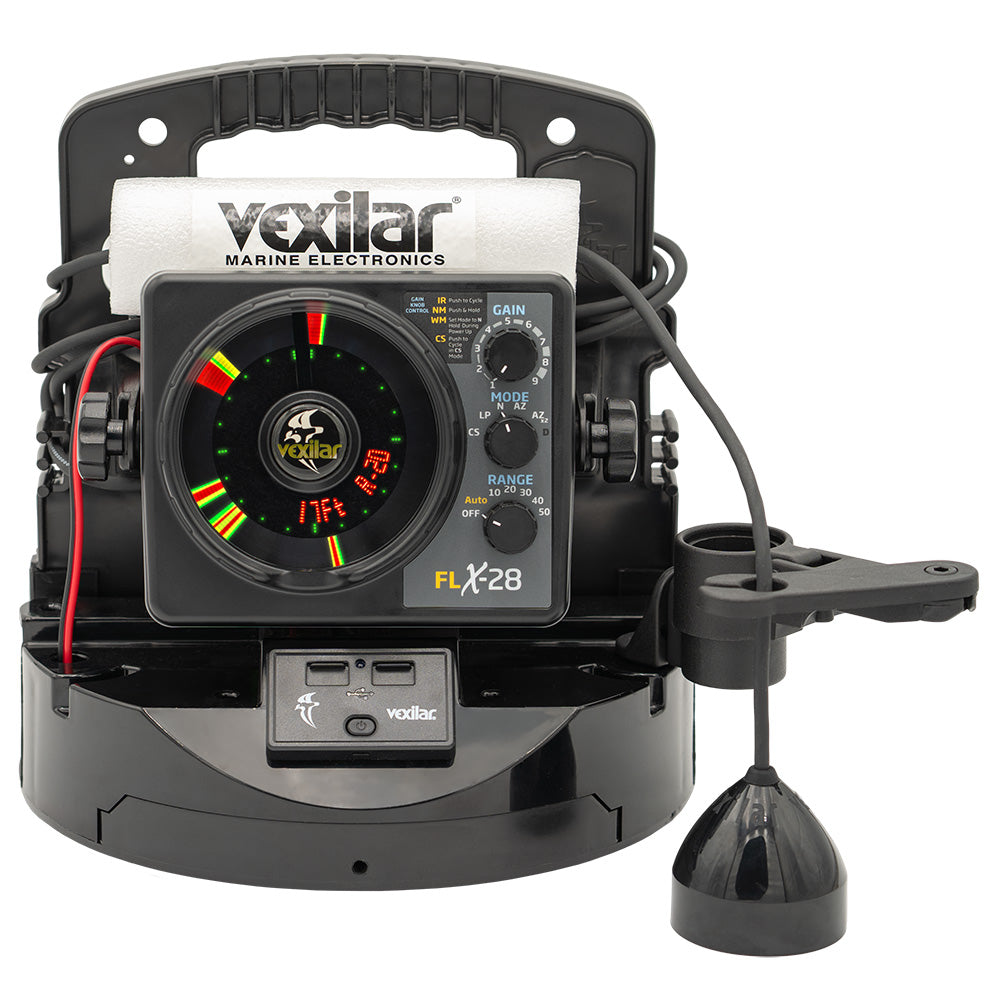 Vexilar FLX-28 Pro Pack Elite Fishing System w/Pro View Ice-Ducer & Vexilar Lithium Battery