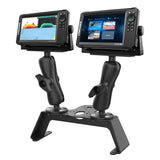 Kit de montaje en cubierta RAM® para sonda con soporte doble para equipos electrónicos marinos