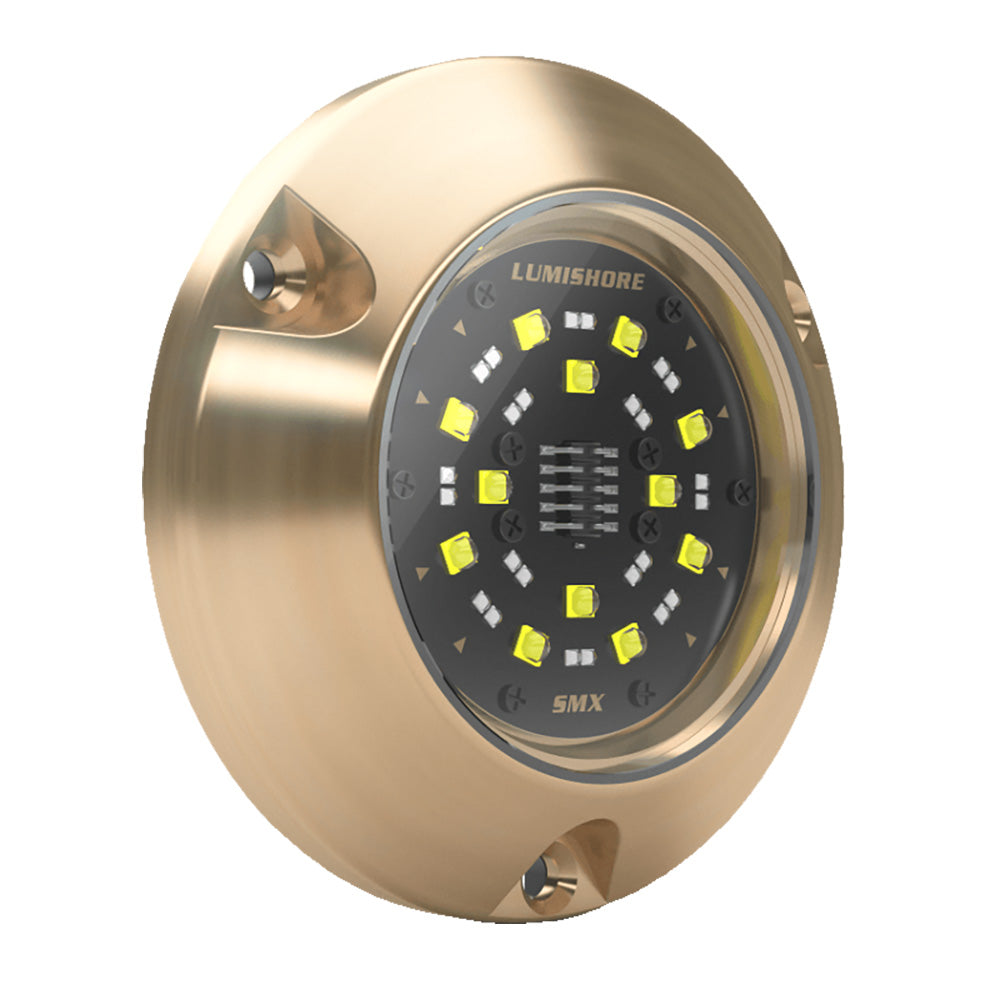 Luz subacuática de montaje en superficie única Lumishore ECLIPSE SMX54 - Azul claro/Blanco