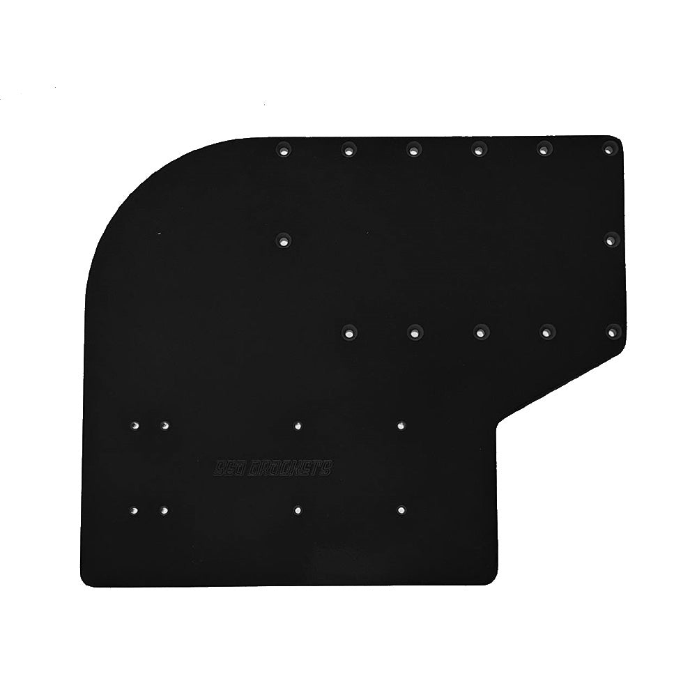 Placa de motor de pesca de arrastre grande con desplazamiento Sea Brackets - Negro