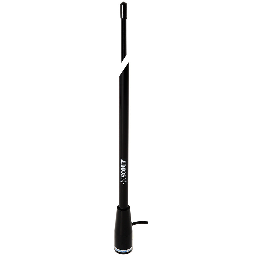 Antena VHF Scout negra de 5' y 3dB con férula de nailon y cable coaxial RG-58 de 5m KS-22