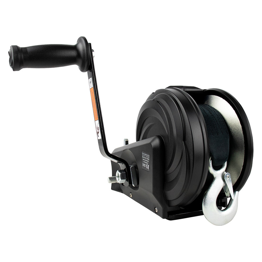 Cabrestante Powerwinch Select Series 1,800 lb, 2 velocidades, brazo de manivela de 8" - Negro carbón