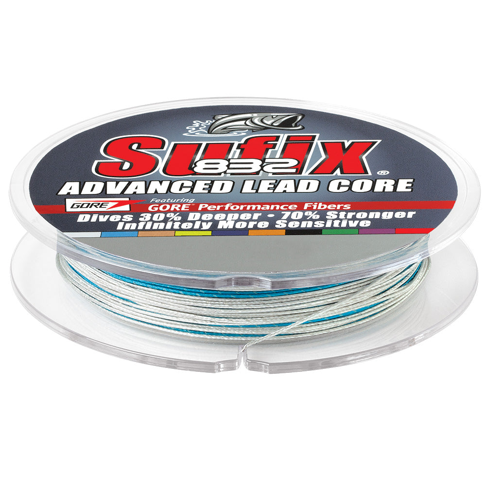 Sufix 832 Advanced Lead Core - 27 lb - 10 colores medidos - 100 yds