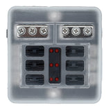 Bloque de fusibles de 6 posiciones Bluewater con LED