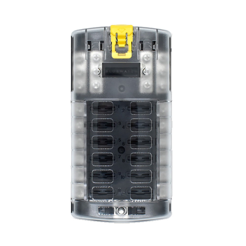 Bluewater 12 Position Fuse Block ATC w/Yellow Slide