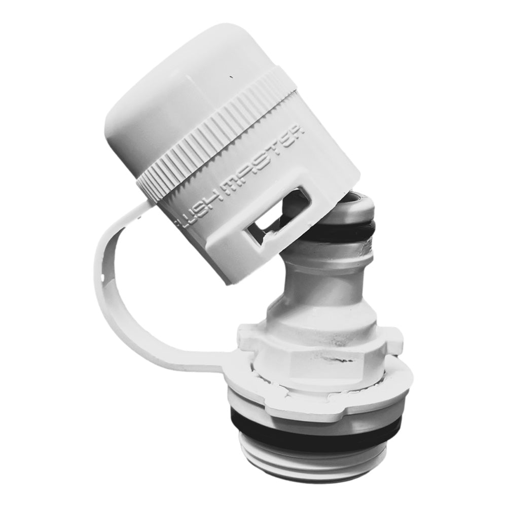 Puerto de descarga Flushmaster de conexión rápida para Suzuki - Blanco