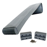 Kit Caliber BunkWrap - Rollo gris de 16' x 2" x 6" + 4 tapas + Herrajes (Rollo + 4 tapas finales y herrajes de acero inoxidable)